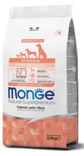 M11204 Monge Dry Dog Spec. Line - All Breeds Puppy Salmon & rice 2,5 kg paveikslėlis