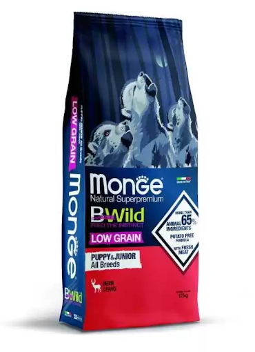 M11891 Monge Dry Dog BWILD - All Breeds Puppy&Junior Deer (elniena) 12 kg paveikslėlis