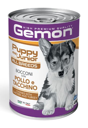 G87866 GEMON - Wet Dog Chunks junior chicken & turkey 415 g paveikslėlis