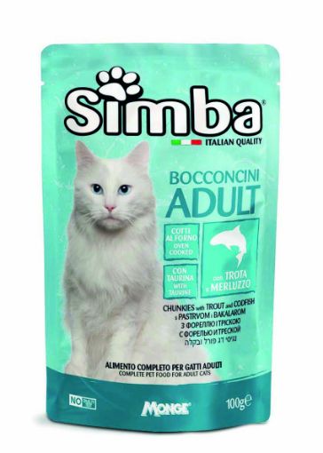 S09362 SIMBA - Wet CAT Pouch Chunkies trout & cod 100 g paveikslėlis