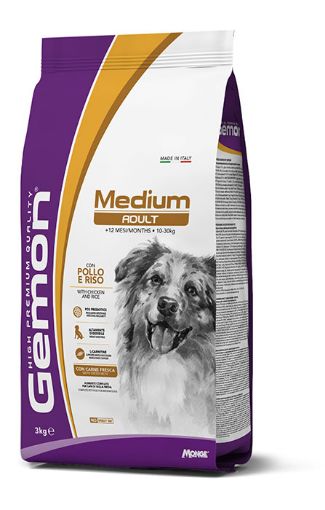 G86074 GEMON - Dry Dog Medium Adult chicken 3 kg paveikslėlis