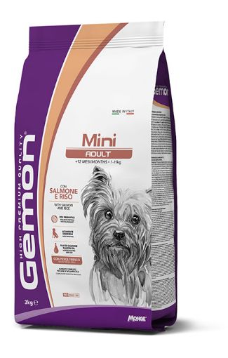 G86067 GEMON - Dry Dog Mini Adult salmon & rice 3 kg paveikslėlis
