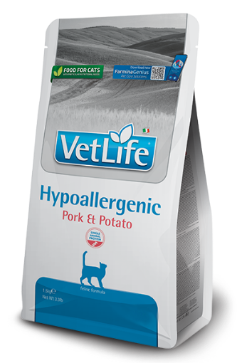 F40978 FARMINA VET LIFE - CAT Dry HYPOALLERGENIC Pork&Potato ADULT 400 g (pak.16) paveikslėlis
