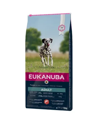 E21062 Euk Dog Salmon Barley L/XL breed 12 kg, su lašiša ir miežiais paveikslėlis