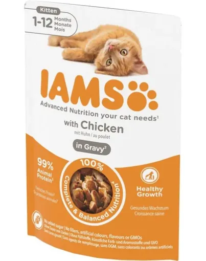 I00173 Iams Cat Delight Kitten Chicken in gravy 85 g paveikslėlis