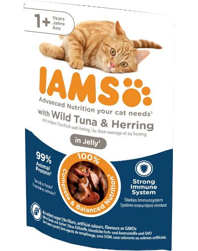 I00050 Iams Cat Delight Tuna&Herring in jelly 85g paveikslėlis