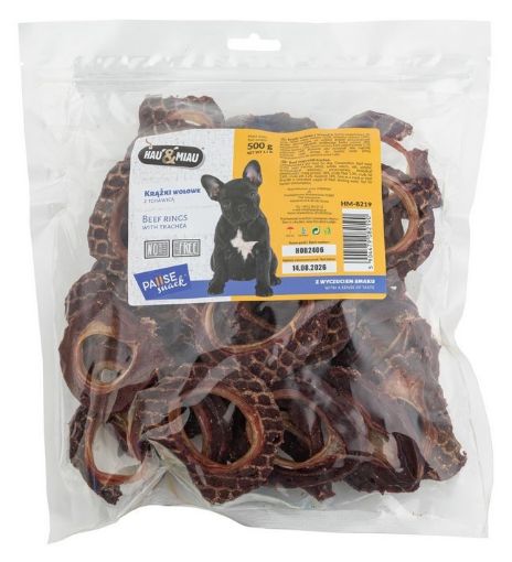 HM-8219 Hau&Miau jaučių trachėjų žiedai su jautiena 500g paveikslėlis