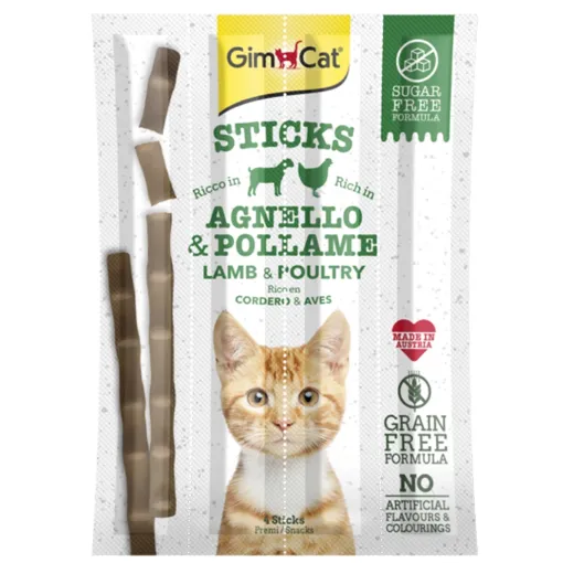 02.420523 GIMCAT STICKS LAMB & POULTRY, 4 vnt GRAIN FREE paveikslėlis