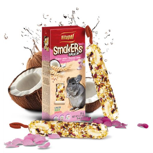 V16058 Vitapol Smakers® šinšiloms su kokosu ir rožių žiedlapiais 2vnt. paveikslėlis
