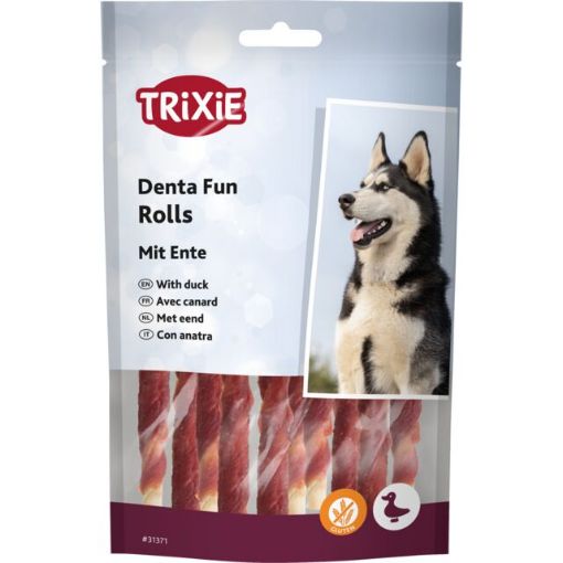 1.7_31371 TRIXIE Denta Fun Duck Chewing Rolls, 12 cm, 10 vnt.-80 g (pak.6) paveikslėlis