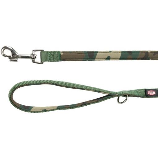 1.0_1987223 TRIXIE Premium pavadys, su neoprenu M-L 1m/20mm, kamufl./miško paveikslėlis