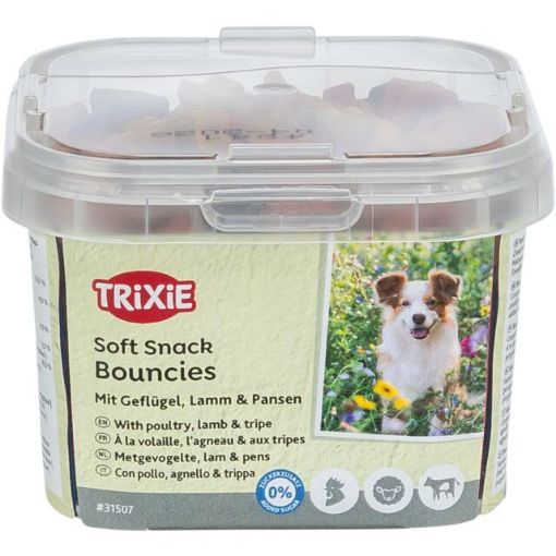 1.7_31507 TRIXIE Skanėstai šunims Soft Snack Bouncies su vištiena, ėriena,žarnokais 140 g (pak.6) paveikslėlis