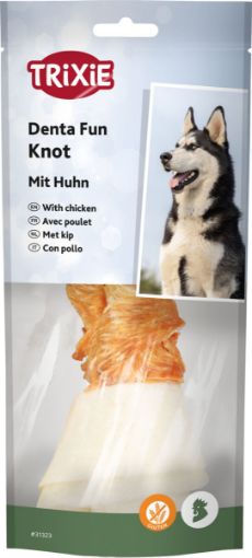 1.7_31323 TRIXIE Denta Fun Kaulas su mazgais apsuktas vištiena, 15cm, 70 g (pak.6) paveikslėlis