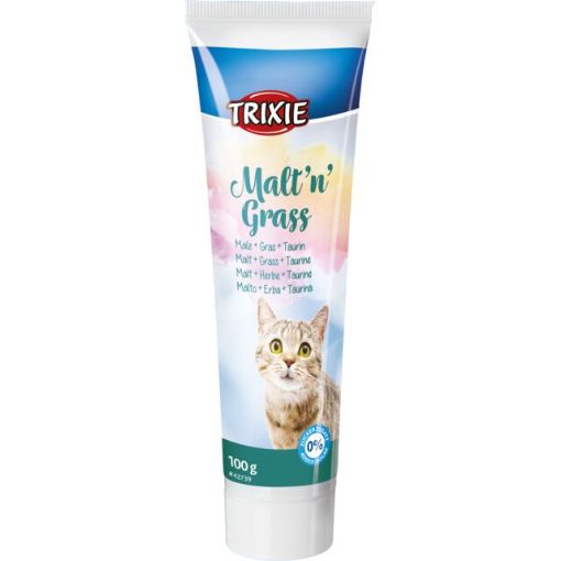 3.4_42739 TRIXIE Malt'n'Grass Anti hairball pasta virškinimui, 100 g (pak.6) paveikslėlis