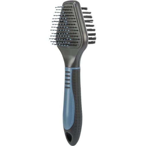 2.2_24153 TRIXIE Šepetys, dvipusis plastm./nailono&metal dant., 6x19 cm (pak.2) paveikslėlis