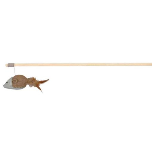 3.5_45804 TRIXIE Meškerė su pele ir plunksnomis, medis/džiutas, 50 cm (pak.4) paveikslėlis