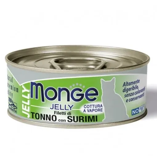 M07009 Monge Jelly - Wet Cat Yellowfin tuna in jelly with surimi 80 g paveikslėlis