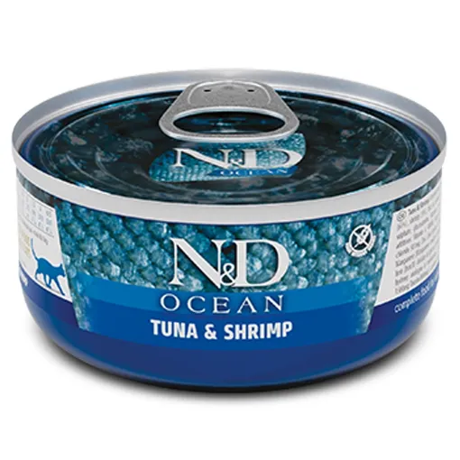 F02888 FARMINA N&D OCEAN - CAT Wet Tuna&Shrimp ADULT 70 g (pak.24) paveikslėlis