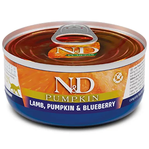 F02109 FARMINA N&D PUMPKIN - CAT Wet Lamb Pumpkin&Blueberry ADULT 70 g (pak.24) paveikslėlis