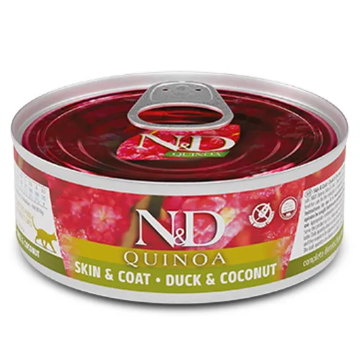 F02147 FARMINA N&D QUINOA - CAT Wet Duck&Coconut ADULT 80 g (pak.24) paveikslėlis
