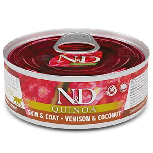F02185 FARMINA N&D QUINOA - CAT Wet Venison&Coconut ADULT 80 g (pak.24) paveikslėlis
