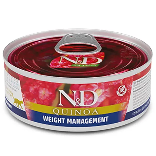 F02192 FARMINA N&D QUINOA - CAT Wet WEIGHT MANAGEMENT ADULT 80 g (pak.24) paveikslėlis