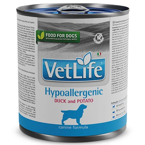 F02802 FARMINA VET LIFE - DOG Wet HYPOALLERGENIC Duck&Potato 300 g (pak.6) paveikslėlis
