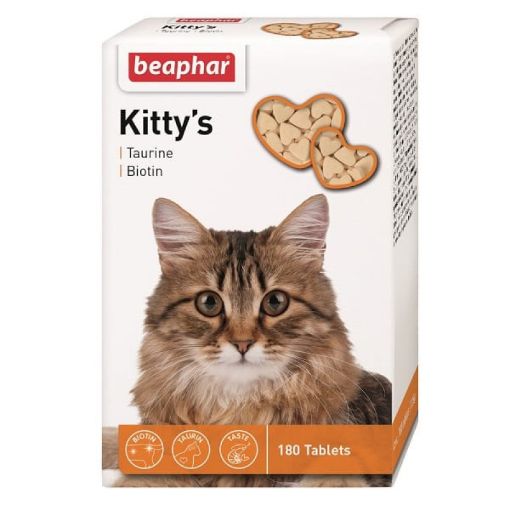 B125784 Beaphar KITTY'S + Taurine + Biotin, 180tab. (pak12) paveikslėlis