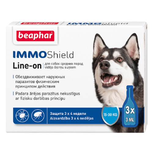 B135837 Beaphar IMMO SHIELD LINE-ON DOG "M" 3*3ml (pak6) paveikslėlis