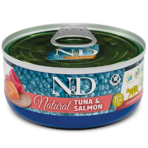 F06305 FARMINA N&D NATURAL - CAT Wet Tuna&Salmon ADULT 70 g (pak.30) paveikslėlis