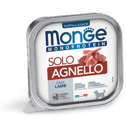 M14700 Monge Monoproteico Solo - Wet Dog Pate 100% Lamb PUPPY 150g (pak24) paveikslėlis