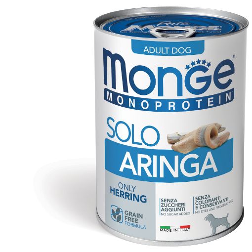 M14595 Monge Monoproteico Solo - Wet Dog Pate 100% Herring 400g (pak24) paveikslėlis