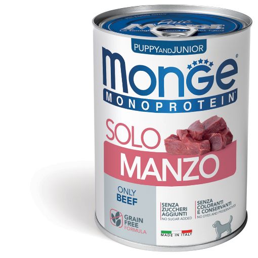 M14557 Monge Monoproteico Solo - Wet Dog Pate 100% Beef PUPPY 400g (pak24) paveikslėlis