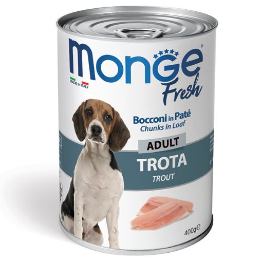 M14496 Monge Fresh - Wet  ADULT Dog Cans Trout 400g (pak24)  paveikslėlis