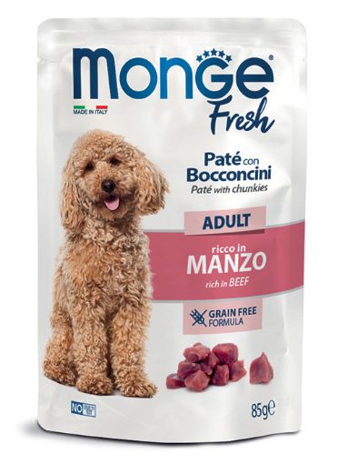 M01138 Monge Fresh - Pouches Dog Adult Beef 85g (pak28) paveikslėlis