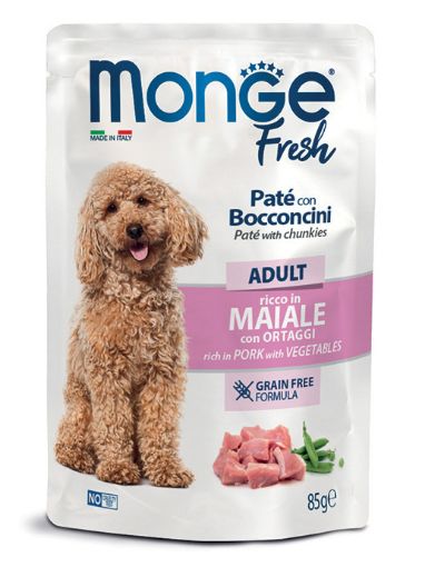 M01145 Monge Fresh - Pouches Dog Adult Pork/Vegetables 85g (pak28) paveikslėlis