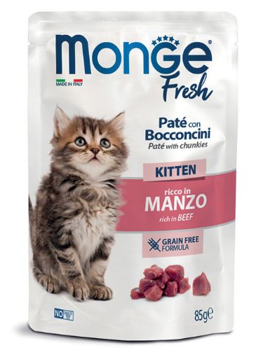 M01053 Monge Fresh - Pouches Cat Kitten Beef 85g (pak28) paveikslėlis