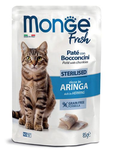 M01091 Monge Fresh - Pouches Cat Sterilised Herring 85g (pak28) paveikslėlis