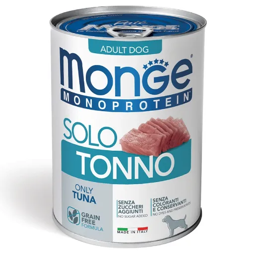 M14243 Monge Monoproteico "Solo" - Wet Dog Pate 100% Tuna 400g (pak24) paveikslėlis