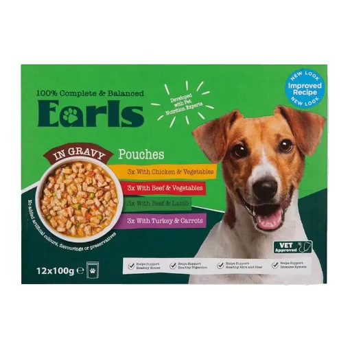 EA52927 EARLS Dog Pouches in Gravy Mix 12 vnt. paveikslėlis