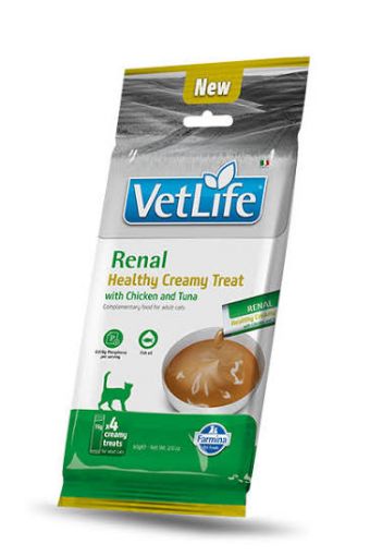 F08996 FARMINA VET LIFE CAT RENAL - CREAMY TREAT with Chicken&Tuna 4x15g (pak15) paveikslėlis
