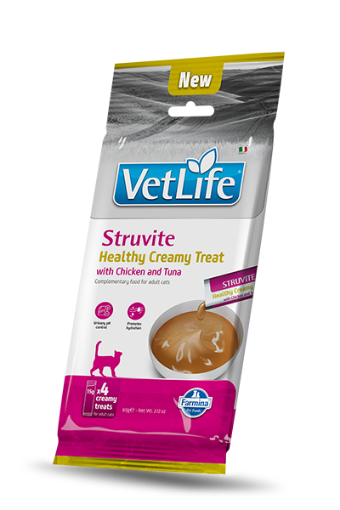 F09009 FARMINA VET LIFE CAT STRUVITE - CREAMY TREAT with Chicken&Tuna 4x15g (pak15) paveikslėlis