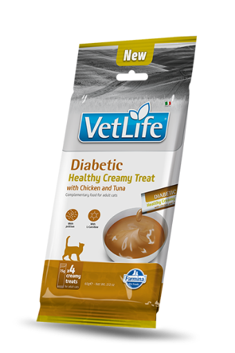 F09016 FARMINA VET LIFE CAT DIABETIC - CREAMY TREAT with Chicken&Tuna 4x15g (pak15) paveikslėlis