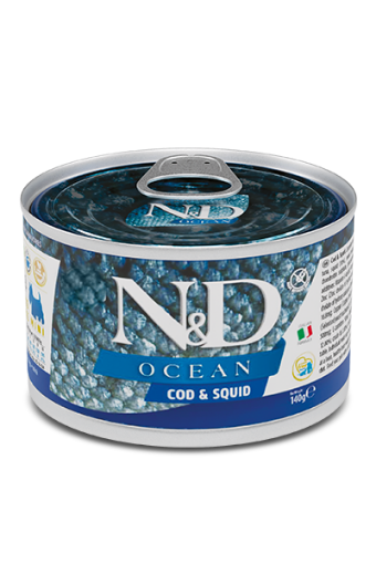 F02239 FARMINA N&D OCEAN - DOG Wet Cod&Squid ADULT MINI 140 g (pak.6) paveikslėlis
