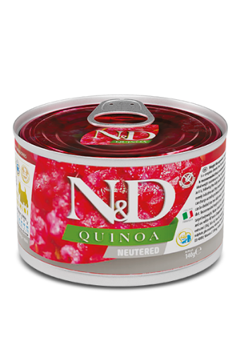 F07012 FARMINA N&D QUINOA - DOG Wet Pork NEUTERED ADULT MINI 140 g (pak.6) paveikslėlis