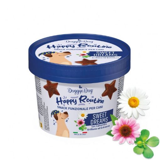 DB64172 DoggyeBag Happy Routine SWEET DREAMS funkc. skanėstai šunims - ramunėlės, grifonijos ir ežiuolės paveikslėlis
