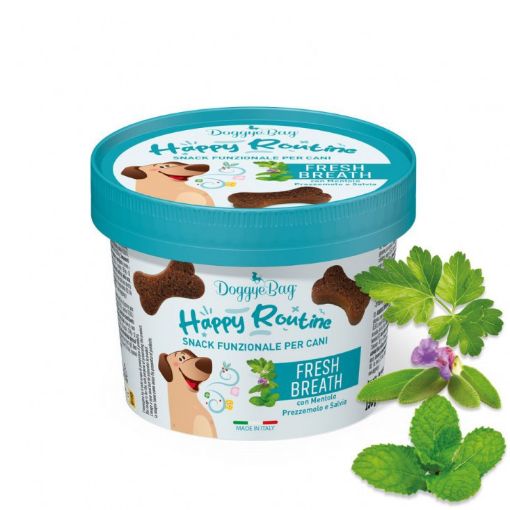 DB64165 DoggyeBag Happy Routine FRESH BREATH funkc. skanėstai šunims - mentolis, petražolės, šalavijas paveikslėlis