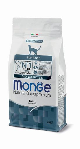 M05494 Monge Dry Cat Sterilised Trout Monoprotein 1,5 kg paveikslėlis